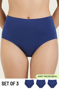 Zivame Anti-Microbial High Rise Full Coverage Hipster Panty (Pack of 3) - Multicolor — thumbnail 1